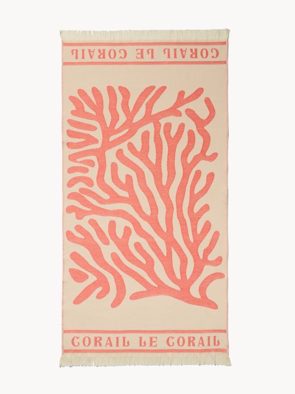 PEŠKIR ZA PLAŽU SA MOTIVOM KORALA  86X170CM