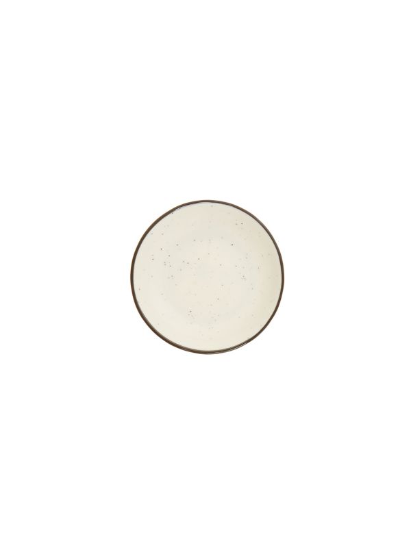 GINEVRA PORCELANSKI TANJIRIĆ KREM BELA BOJA SA CRNIM OBRUBOM R 10CM
