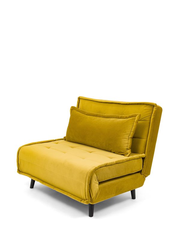 PLIŠANA SOFA NA RAZVLAČENJE ŽUTA